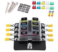 8 Way Fuse Box Holder with LED Indicator Blocks 10Pcs Fuses Connector Terminals for Car Boat Marine Caravan Truck 12V 24V