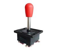 8 Ways Operation Joystick, Oval Joystick American Style Joystick 2 Colors Elliptical Black/Red Handle for Video Games Machine Parts