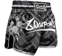 8 Weapons 8 Ways Yant Muay Thai Shorts Black/Silver