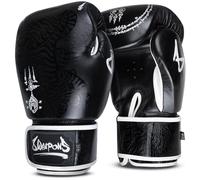 8 Weapons Sak Yant Big Tiger Boxing Gloves Black/Black