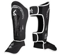 8 Weapons Sak Yant Big Tiger Shin Guards Black/Black