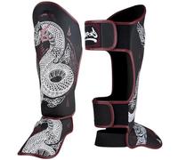 8 Weapons Sak Yant Naga Shin Guards Black