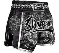 8 Weapons Sak Yant Tigers Carbon Muay Thai Shorts Black