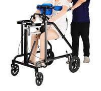 8 Wheels Mobile Rollator Walker for Mobility Needs Children Walkers/Standing Walking Aid Height-Adjustable Kids Upright Walker with Cerebral Palsy with Stainless Steel Frame