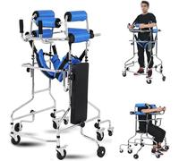 8 Wheels Rolling Upright Walker, Adjustable Height Walking Aid with Seat, for Adult and Elderly Disabled Hemiplegia Stroke Patient