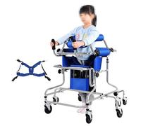 8 Wheels Walker, Multi-Functional Lower Limb Training Stangding Walker, Adjustable Height Width, with Stainless Steel Frame, Sturdy and Durable(Men)