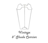 8" WHITE SHADE CARRIER TO SUPPORT LAMP SHADE WITH DUPLEX RING FITTING - 29MM HOLE TO FIT BC B22 CAP TYPE LIGHT BULBS