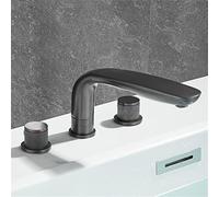 8" Widespread Basin Faucets Brass Deck Mounted Bathroom Sink Faucets 3 Hole Double Handle Lavotory Hot and Cold Water Taps Black