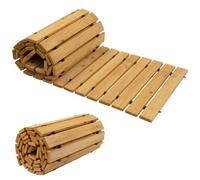 8' Wooden Garden Pathway, Weather-Resistant Straight Walkway, Outdoor Patio Path Garden Boardwalk, Roll Out Portable Outdoor Flooring, Natural Cedar Hardwood