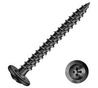 #8 x 1-1/2" Wood Screw 250Pcs Alloy Steel Standard Thread Truss Head Fast Self Tapping Black Oxide by SG TZH