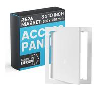 8" x 10" White Access Panel Cover Plate - Plumbing, Electricity, Alarm Wall Access Panel for Drywall - Box Door Lock - Latch