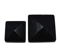 8 x 100mm x 100mm (4" x 4") Metal Pyramid Black Fence Post Caps