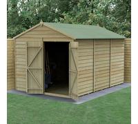8 x 12 Forest 4Life Overlap Windowless Apex Wooden Shed with Double Doors With Installation