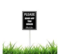8 x 12 inch Grass Sign with Stakes,Please Keep Off The Grass Aluminum Yard Sign with Long Metal Stakes - Outdoor use