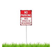 8 x 12 inch No Parking This Space Is Reserved Yard Sign Stake Lawn Art Patio Decor Pathway Ornaments Indoor