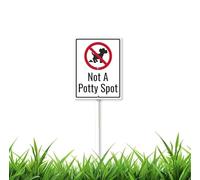 8 x 12 inch Not A Potty Spot Grass Sign with Stakes,Funny Dog Poop Aluminum Yard Sign with Long Metal Stakes - Outdoor use