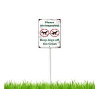 8 x 12 inch Please Be Respectful Dog Yard Signs with Stake No Pooping No Peeing Yard Sign Stake Lawn Art