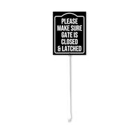 8 x 12 inch Please Make Sure Gate Is Closed And Latched Yard Sign With Stakes Outdoor Lawn Yard Signs，Aluminum,Metal Stakes Included,Security Sign,Gate,Driveway