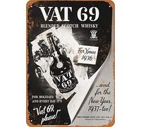 8 x 12 Metal Sign - 1936 Vat 69 Scotch Whiskey - Retro Wall Decor Home Decor