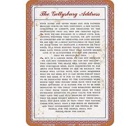 8 x 12 Metal Sign - Lincoln's Gettysburg Address - Retro Tin Art Decor Wall Decor