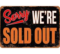 8 x 12 Metal Sign - Sorry, We're Sold Out - Vintage Look
