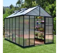 8'x12' Palram Canopia Glory Grey Large Polycarbonate Greenhouse (2.4x3.6m)