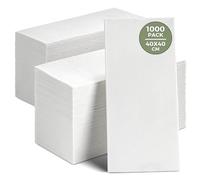 8 x 125 Pack White Paper Napkins (40 x 40 cm) 2-Ply Strong Paper Serviettes, Super Soft Paper Tissues, Cocktail Napkins, Disposable Napkins for Christmas, Parties, Birthday & All Ocsasion