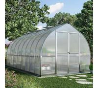 Palram Canopia Bella Long Aluminium Bell Shaped Greenhouse with Polycarbonate Panels - 8 x 16ft