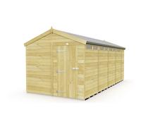 8 x 17 Feet Apex Security Shed - Single Door - L503 x W231 x H217 cm Buttercup Farm Brown One Size
