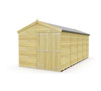 8 x 19 Feet Apex Shed - Double Door W/O Window - L560 x W231 x H217 cm Buttercup Farm Brown One Size