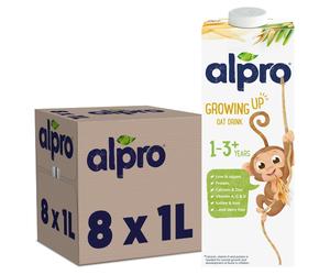 8 x 1L Alpro Growing Up 1-3+ Oat Drink Gluten Free Plant-Based with Calcium