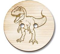 8 x 23mm 'Tyrannosaurus Rex Dinosaur' Round Wooden Buttons (BT00121316)