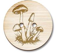 8 x 23mm 'Wild Mushrooms' Round Wooden Buttons (BT00125066)