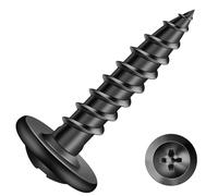 #8 x 3/4" Wood Screw 100Pcs Alloy Steel Standard Thread Truss Head Fast Self Tapping Black Oxide by SG TZH