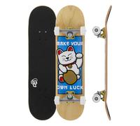 8" x 32" Enuff Lucky Cat - Natural - Complete Skateboard - 7 Ply Maple Deck and Premium Components: Decade Pro Trucks, 53mm XX Wheels, ABEC-9 Bearings, Skull Icon Grip Tape