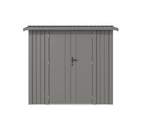 8 x 4 Feet Brentvale Premium Apex Shed - Metal/Steel - L113 x W232 x H204 cm - Metallic Grey Finish