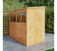 Mercia 8 x 4 Modular Shiplap Pent Shed, Brown