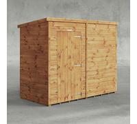 Powersheds Pent 8' x 4' Windowless Garden Shed, Brown