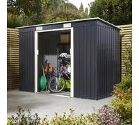 8 x 4 Rowlinson Trentvale Pent Metal Shed in Dark Grey