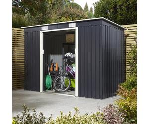 8 x 4 Rowlinson Trentvale Pent Metal Shed in Dark Grey