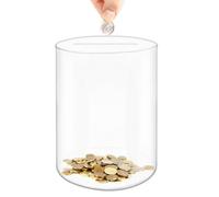 8" x 5“ Clear Money Box for Adults, Break to Open Piggy Bank Acrylic Money Saving Box Unopenable Saving Jar Savings Coin for Kids