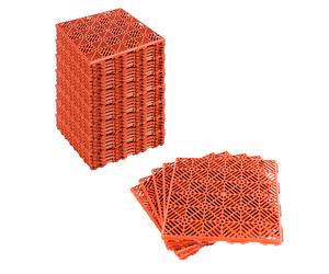 (8 x 5pc Anti-Slip Deck Boards) KCT Red Brick Garden Path and Patio Decking Interlocking Tiles