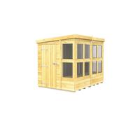 8 x 6 Feet Pent Potting Shed - Wood - L178 x W243 x H201 cm Buttercup Farm Brown One Size