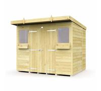 8 x 6 Feet Pent Summer Shed - Wood - L178 x W243 x H201 cm Buttercup Farm Brown One Size
