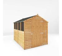 8 x 6 Feet Single Door Overlap Apex Shed - L240.4 x W190.5 x H198.6 cm Mercia Brown One Size