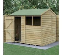 Forest Garden 4LIFE 8 x 6ft Reverse Apex Shed - Size: 6 x 8ft - Brown - Wilko
