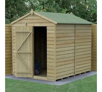 8 x 6 Forest 4Life Overlap Windowless Apex Wooden Shed With Installation