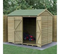 8 x 6 Forest 4Life Overlap Windowless Reverse Apex Wooden Shed 25yr Guarantee With Installation