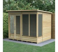 8 x 6 Forest BeckwoodShiplap Pent Summerhouse with Double Doors - 25yr Guarantee