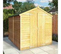 Mercia Garden Products 6 Ft. W x 8 Ft. D Overlap Apex Wooden Shed brown